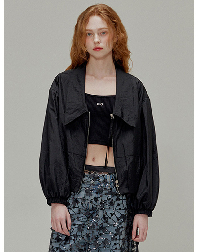 오프닝선샤인 Shining collar nylon Jacket_Black 착용컷