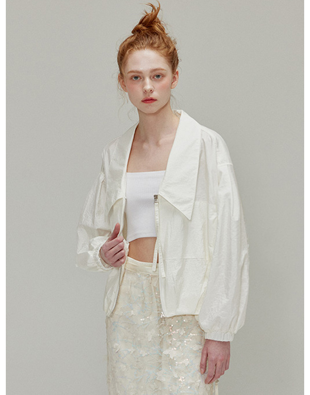 오프닝선샤인 Shining collar nylon Jacket_Ivory 착용컷