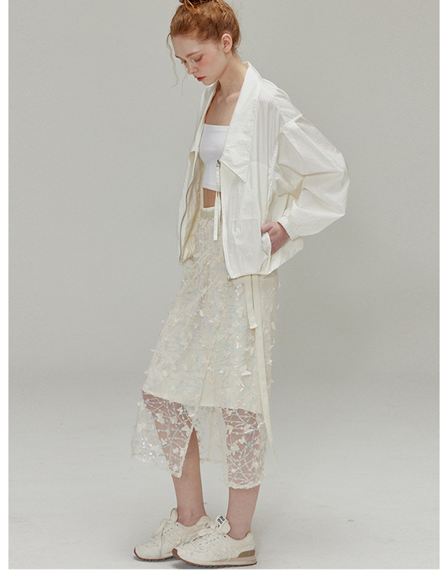 오프닝선샤인 Shining collar nylon Jacket_Ivory 착용컷