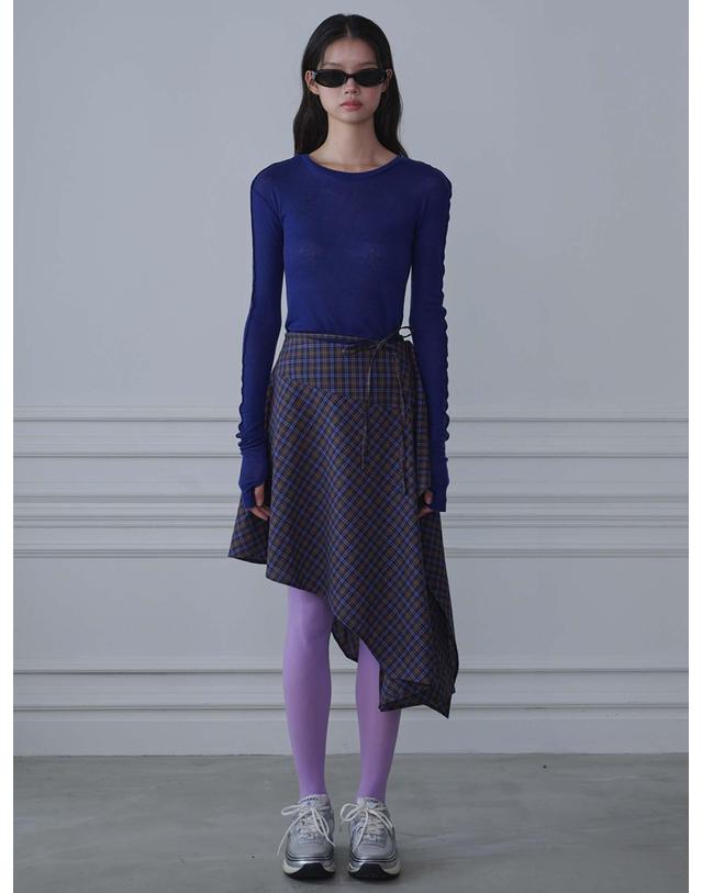 오프닝선샤인 See-Through Wool Jersey T-shirt_Blue 착용컷