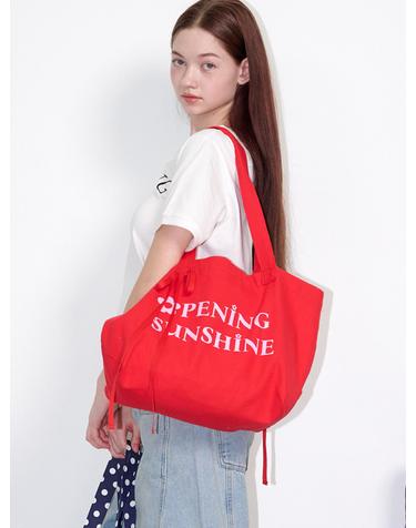 Heart Pocket Big Eco Bag Red