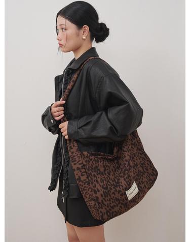 Vintage Soft Leopard Shoulder Bag Brown