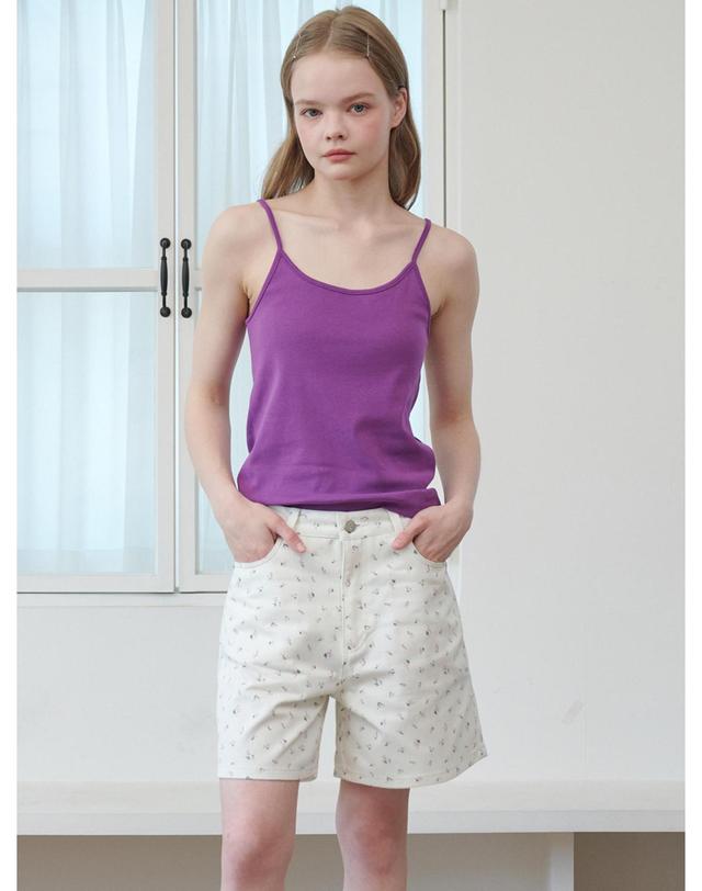 오프닝선샤인 Vintage Floral Denim Shorts Ivory 착용컷