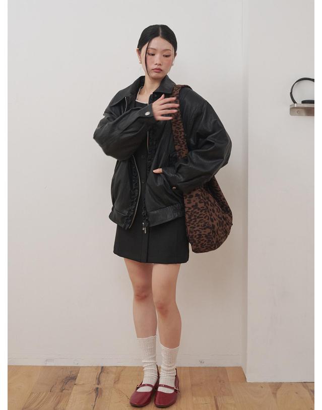 오프닝선샤인 Vintage Soft Leopard Shoulder Bag Brown 브라운 착용컷