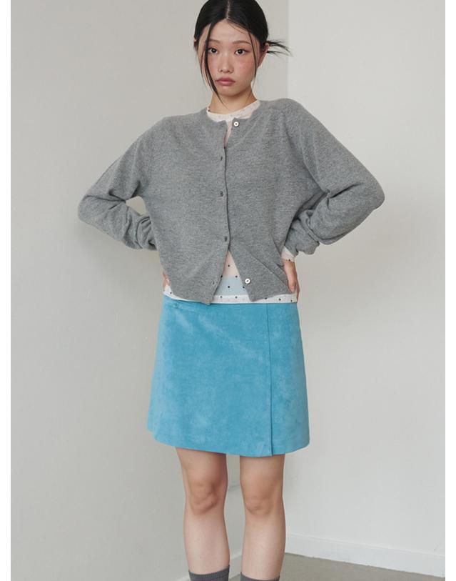 오프닝선샤인 Suede Pocket Mini Skirt Blue 블루 착용컷