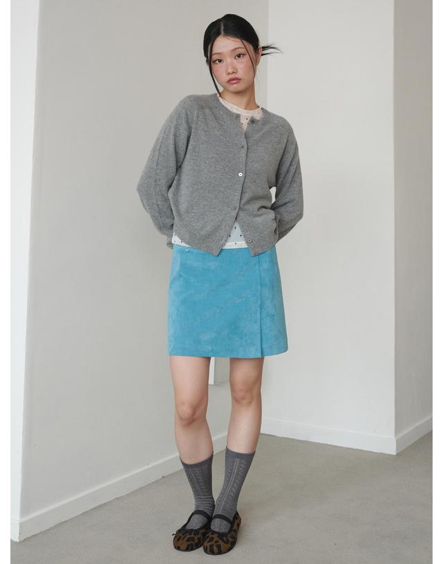 오프닝선샤인 Suede Pocket Mini Skirt Blue 블루 착용컷