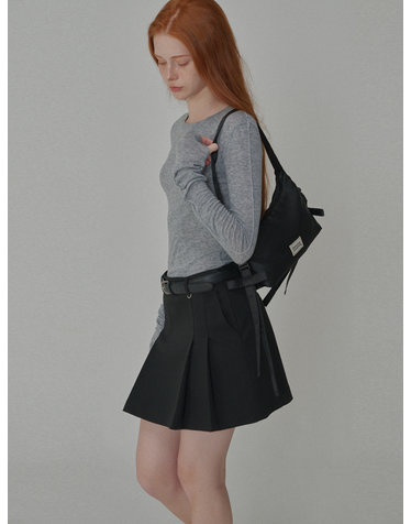 Classic Pleated Mini Skirt_Black