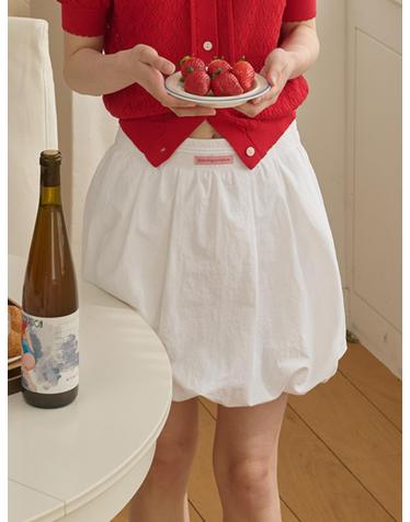 Pin-tuck Balloon Mini Skirt_White