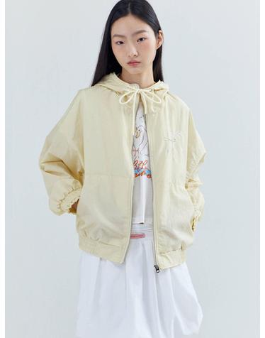 Double Ribbon Nylon Wind breaker_Yellow