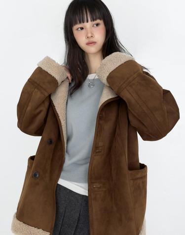 리버시블 스웨이드 무스탕 브라운 MDJK038BROWN