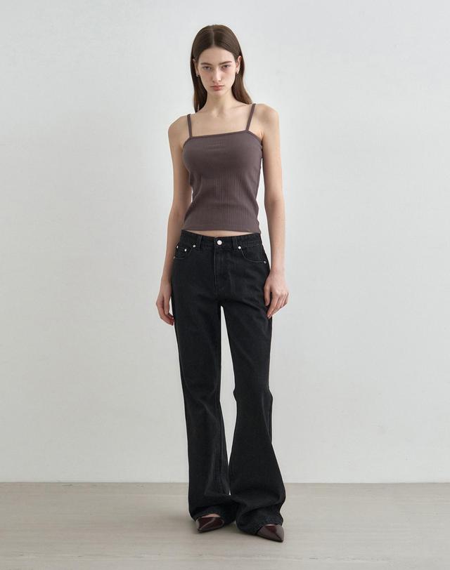 몽돌 내추럴 세미 부츠컷 데님 진 블랙 MDPT059BLACK 착용컷