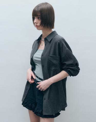 텐셀 시스루 루즈핏 셔츠 차콜 MDSH019CHARCOAL