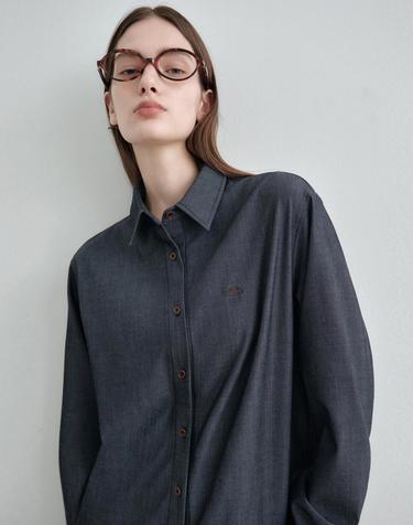 세미 오버핏 워싱 데님 셔츠 인디고 MDSH025INDIGO