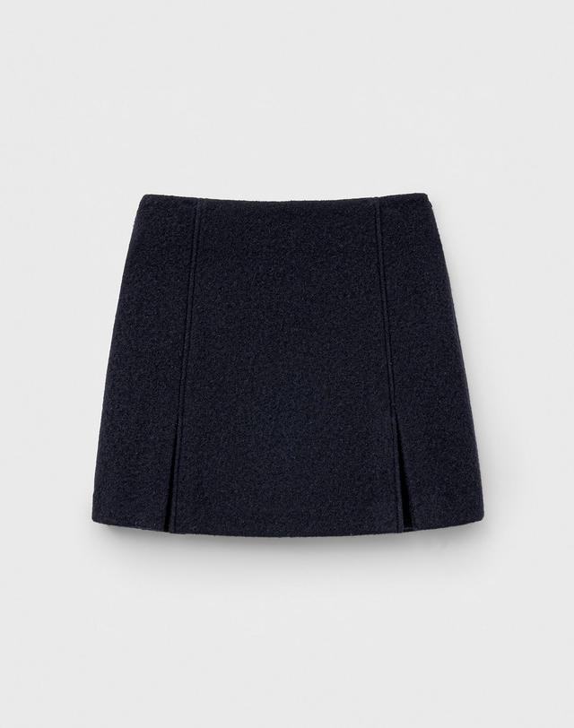 몽돌 울 블렌드 트위드 미니 스커트 네이비 MDSK029NAVY 착용컷