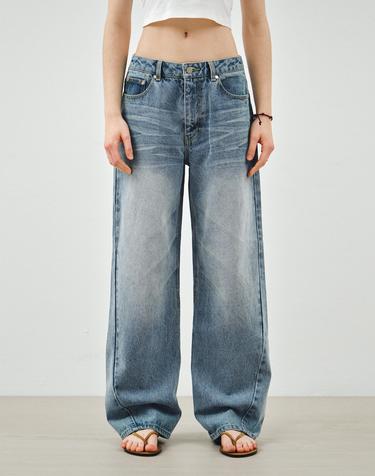 커브드 워싱 데님 팬츠 미드블루 MDPT082MIDBLUE