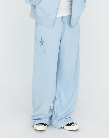 별 그래픽 밴딩 스웻 팬츠 스카이블루 MDPT088SKYBLUE