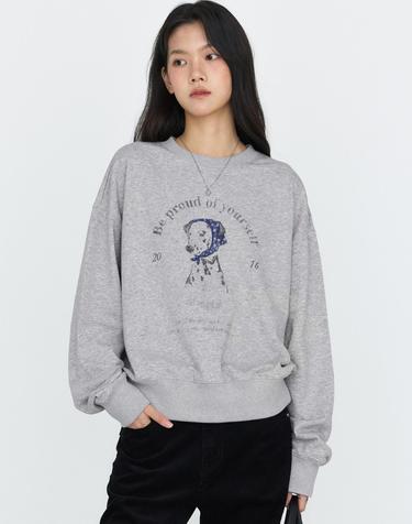 달마시안 그래픽 스웻셔츠 그레이 MDTS109GRAY