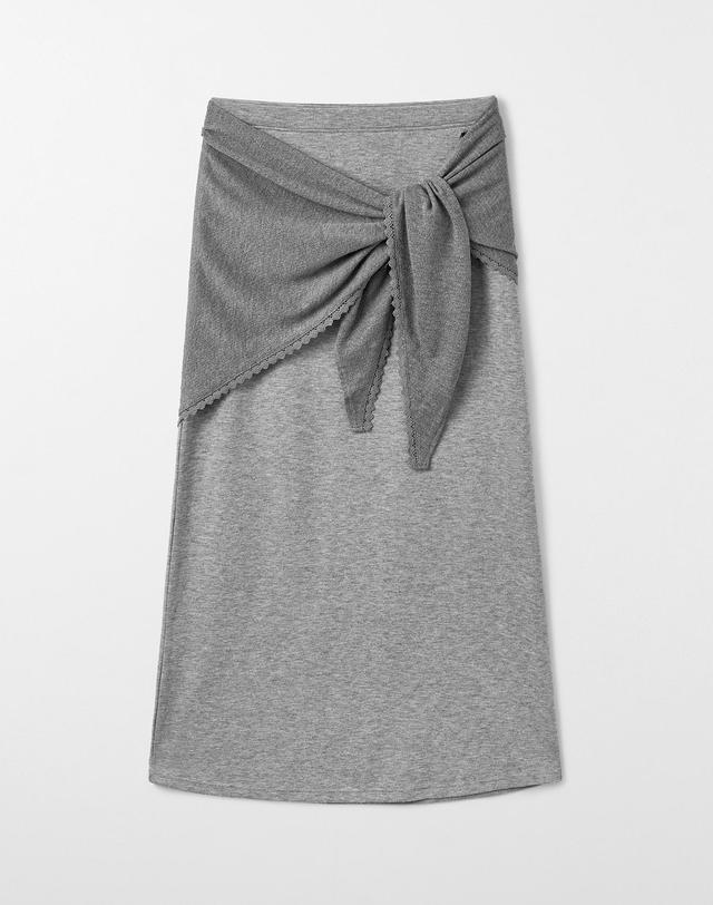 몽돌 [SET] 울 블렌드 스카프 레이어드 롱 스커트 그레이 MDSK041GRAY 착용컷