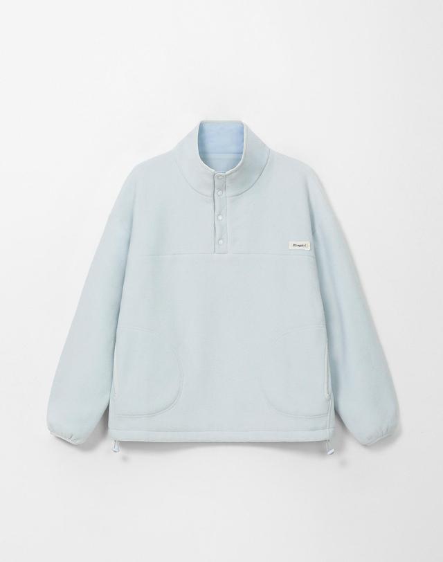 몽돌 하프 스냅 플리스 아노락 스카이블루 MDTS103SKYBLUE 착용컷