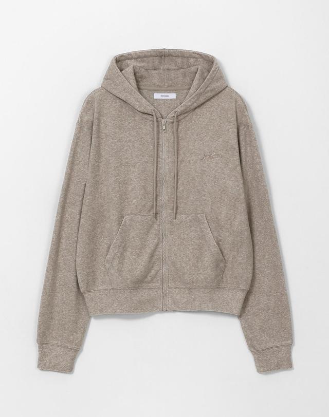 몽돌 소프트 에센셜 후드 집업 라이트브라운 MDTS104LBROWN 착용컷