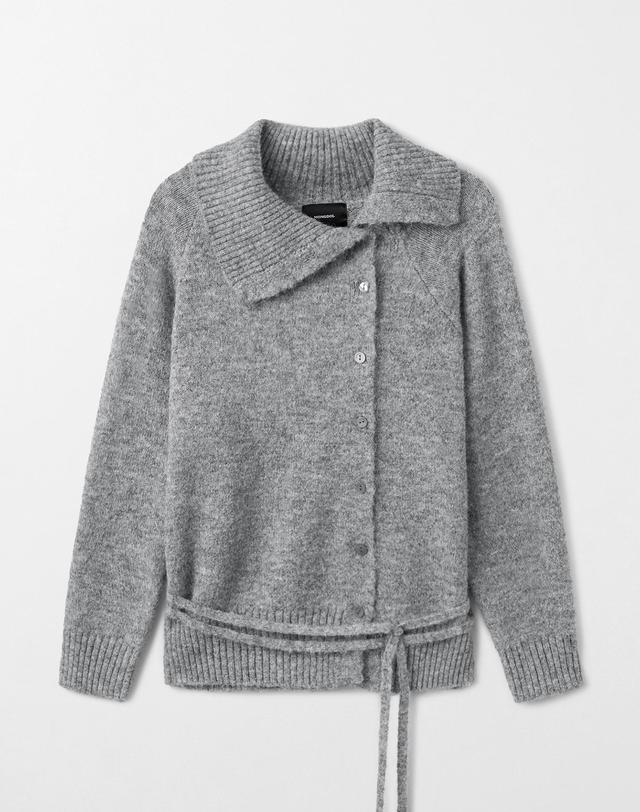몽돌 언발란스 카라 니트 가디건 그레이 MDKT137GRAY 착용컷