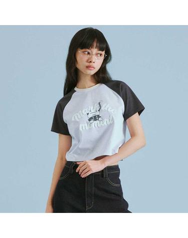 여성 래글런 마르코 크롭 반팔 티셔츠 (MKIBC8852)