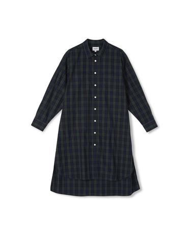 여성 블랙 와치 롱 셔츠드레스 (MJBAH5054)