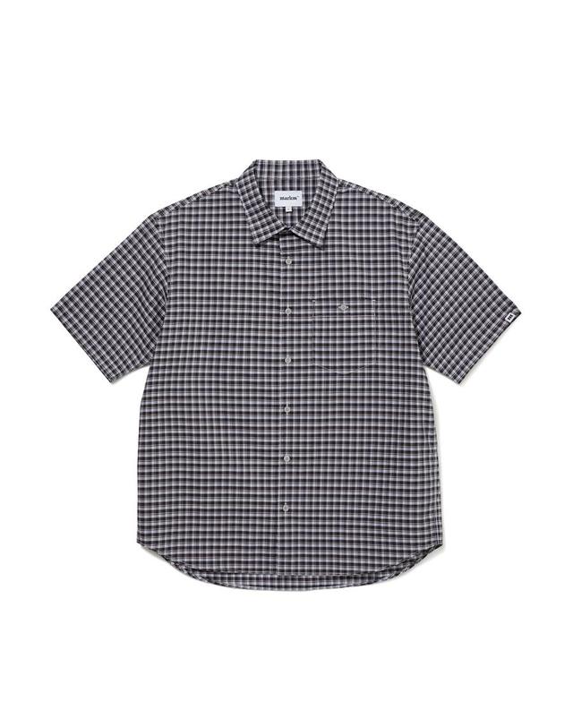 마크엠 체크 반팔 셔츠 (MIBAC5505) 착용컷
