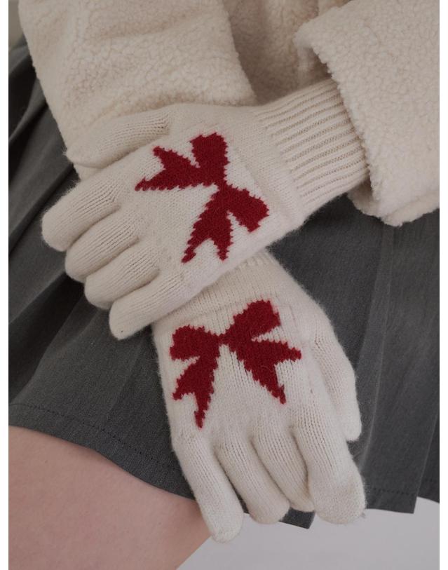 올인컴플리트 Ribbon Wool Gloves (9 Colors) 착용컷