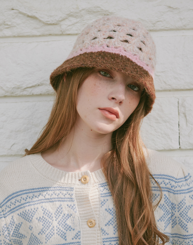 올인컴플리트 Shell Crochet Hat (2 Colors) 착용컷