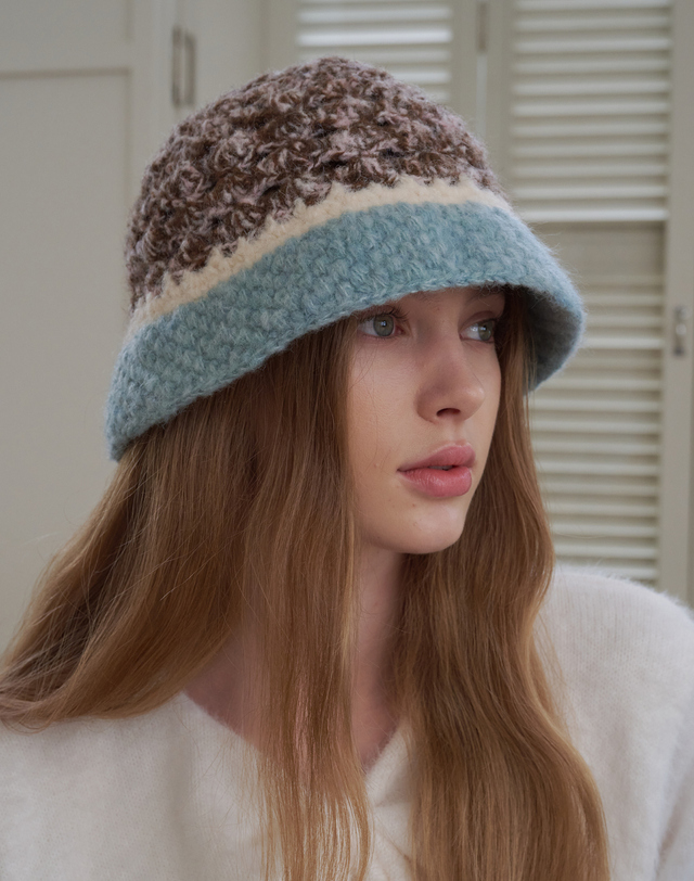 올인컴플리트 Shell Crochet Hat (2 Colors) 착용컷
