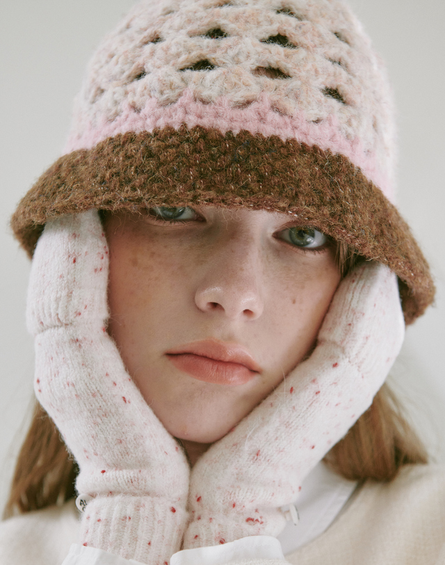 올인컴플리트 Shell Crochet Hat (2 Colors) 착용컷