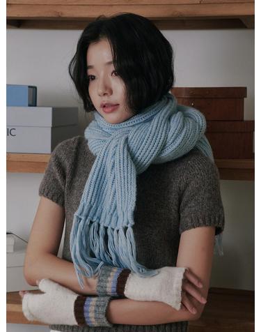 올인컴플리트 Rain Tassel Knit Muffler (6 Colors)