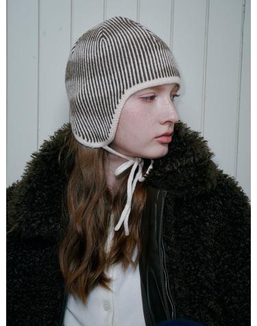 올인컴플리트 Moire Wave Earflap Beanie (2 Colors)
