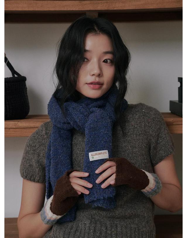올인컴플리트 Bubble Boucle Knit Muffler (6 Colors) 착용컷