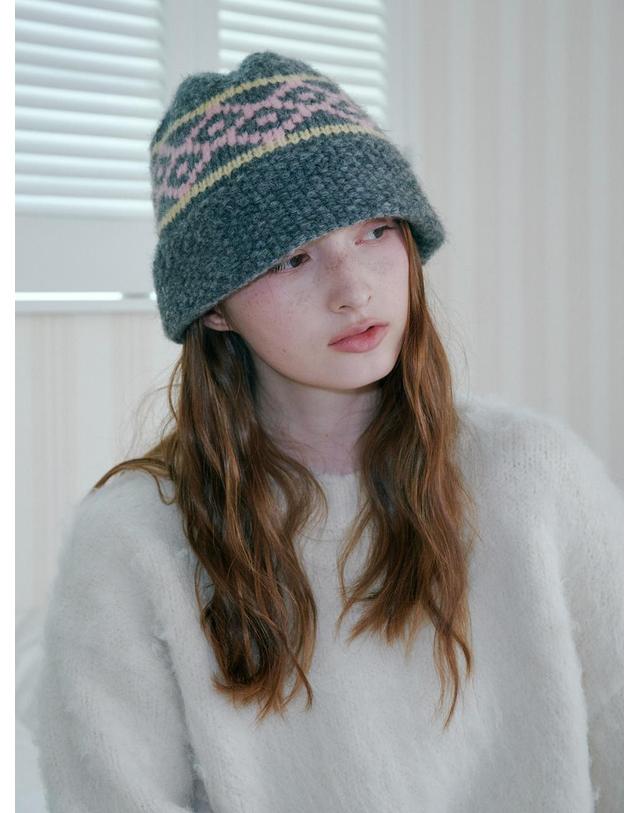올인컴플리트 Diamond Jacquard Bucket Hat (4 Colors) 착용컷