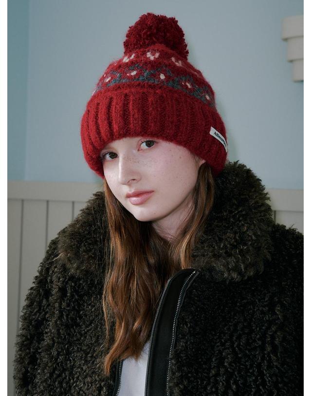 올인컴플리트 Heart Diamond Bell Beanie (2 Colors) 착용컷