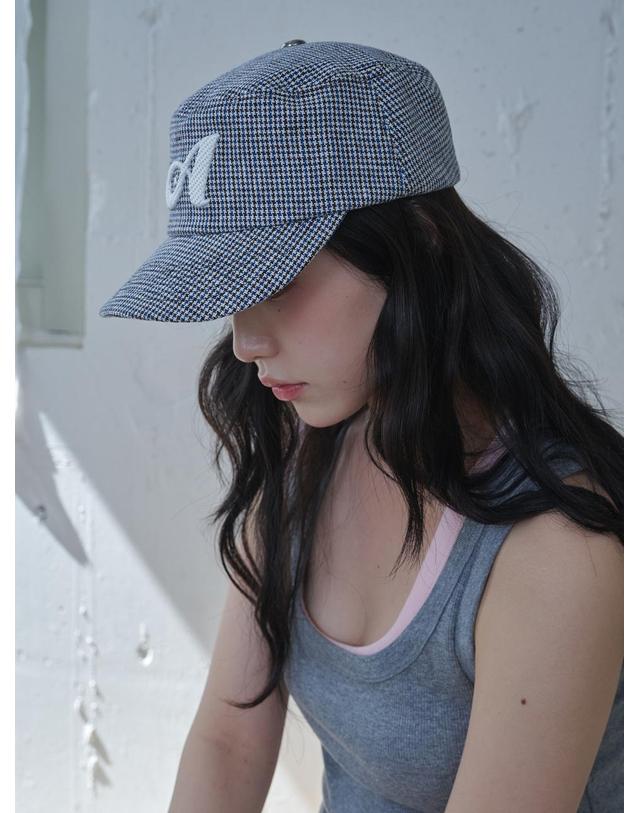 올인컴플리트 Linen Houndstooth Pillbox Cap 착용컷