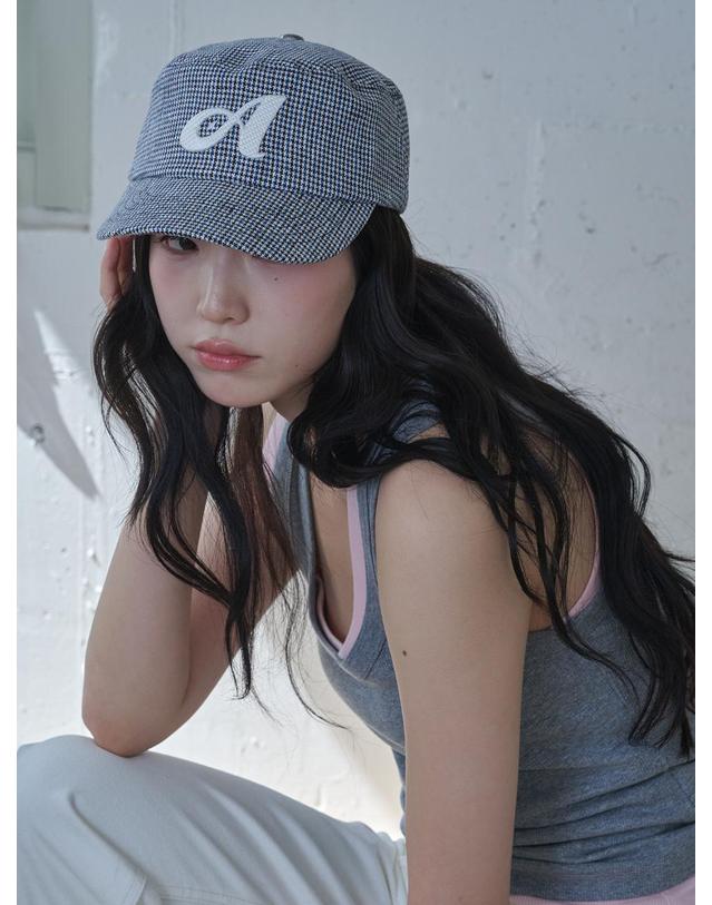 올인컴플리트 Linen Houndstooth Pillbox Cap 착용컷