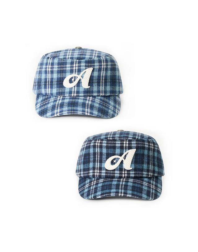 올인컴플리트 A Logo Check Pillbox Cap (2 Colors) 착용컷