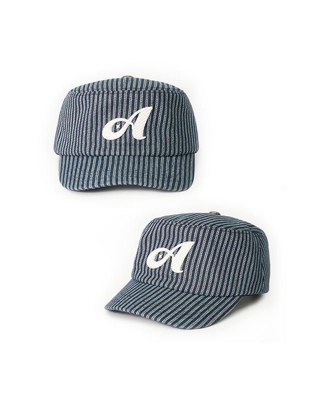 올인컴플리트 Stripe Stitch Denim Pillbox Cap 착용컷