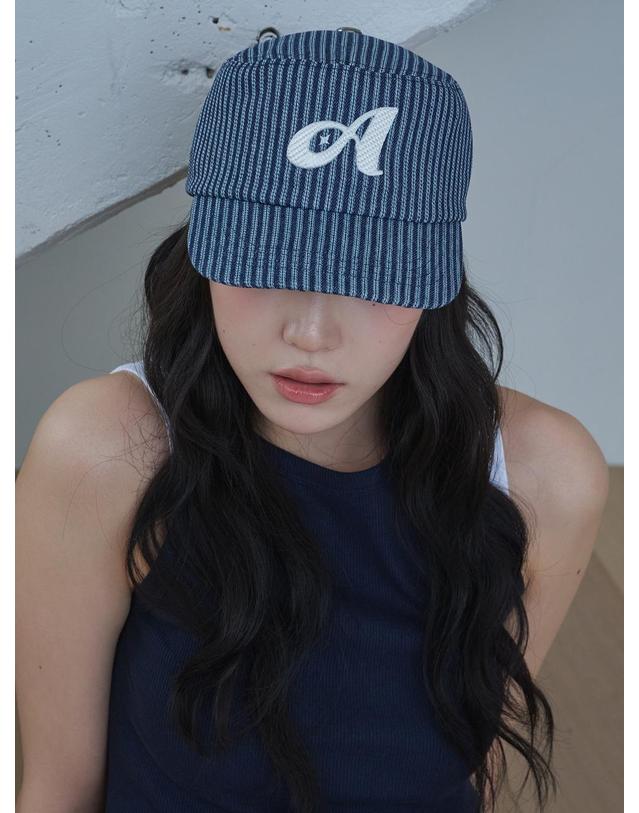 올인컴플리트 Stripe Stitch Denim Pillbox Cap 착용컷