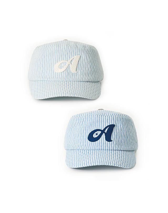 올인컴플리트 Argyle Stripe Denim Pillbox Cap (2 Colors) 착용컷