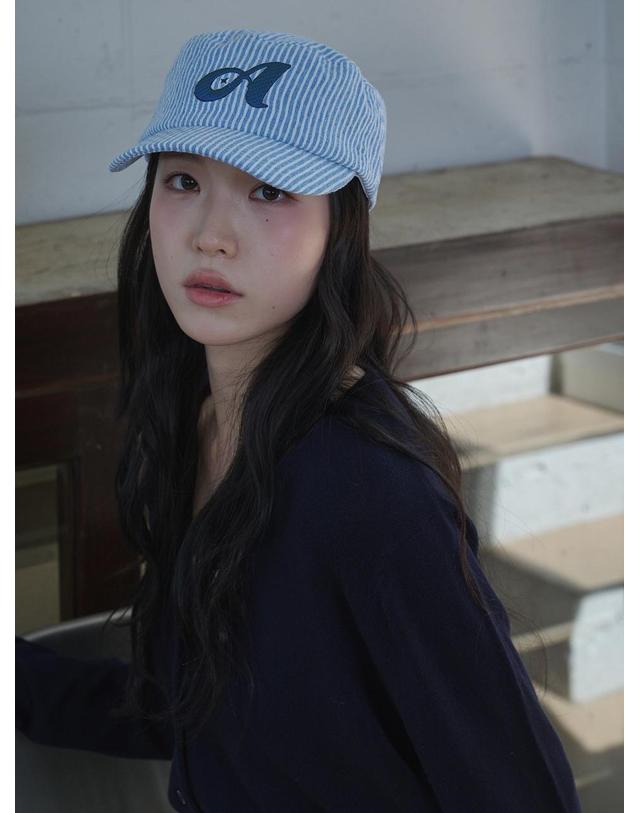 올인컴플리트 Argyle Stripe Denim Pillbox Cap (2 Colors) 착용컷
