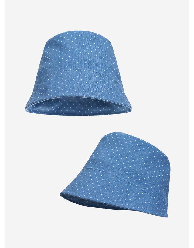올인컴플리트 Dot Denim Moon Bucket Hat 착용컷