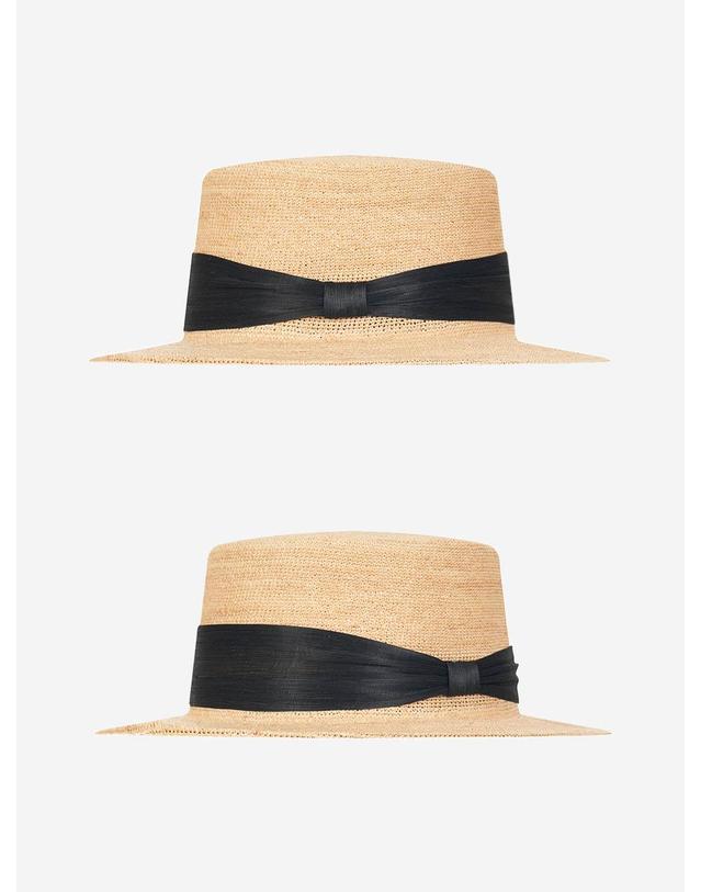 올인컴플리트 Band Raffia Boater Hat 착용컷