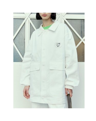 [해외직구] 26 FW 스카이하이팜워크웨어 Alastair Mckimm 프린팅 자켓 SHF04C404 WHITE