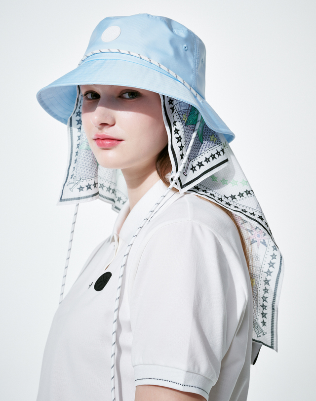 크림골프 UV 차단 시어서커 스카프 Seersucker scarfs 착용컷