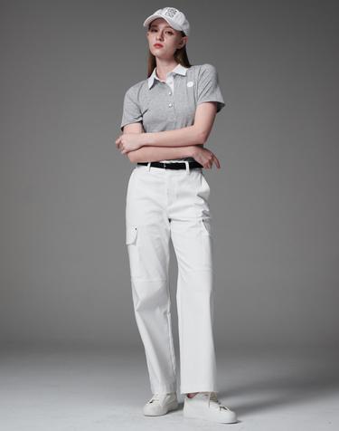 Rivet detail pocket pants 리벳 세미 와이드 팬츠