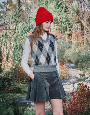  Mohair argyle VEST 모헤어 아가일 니트 베스트